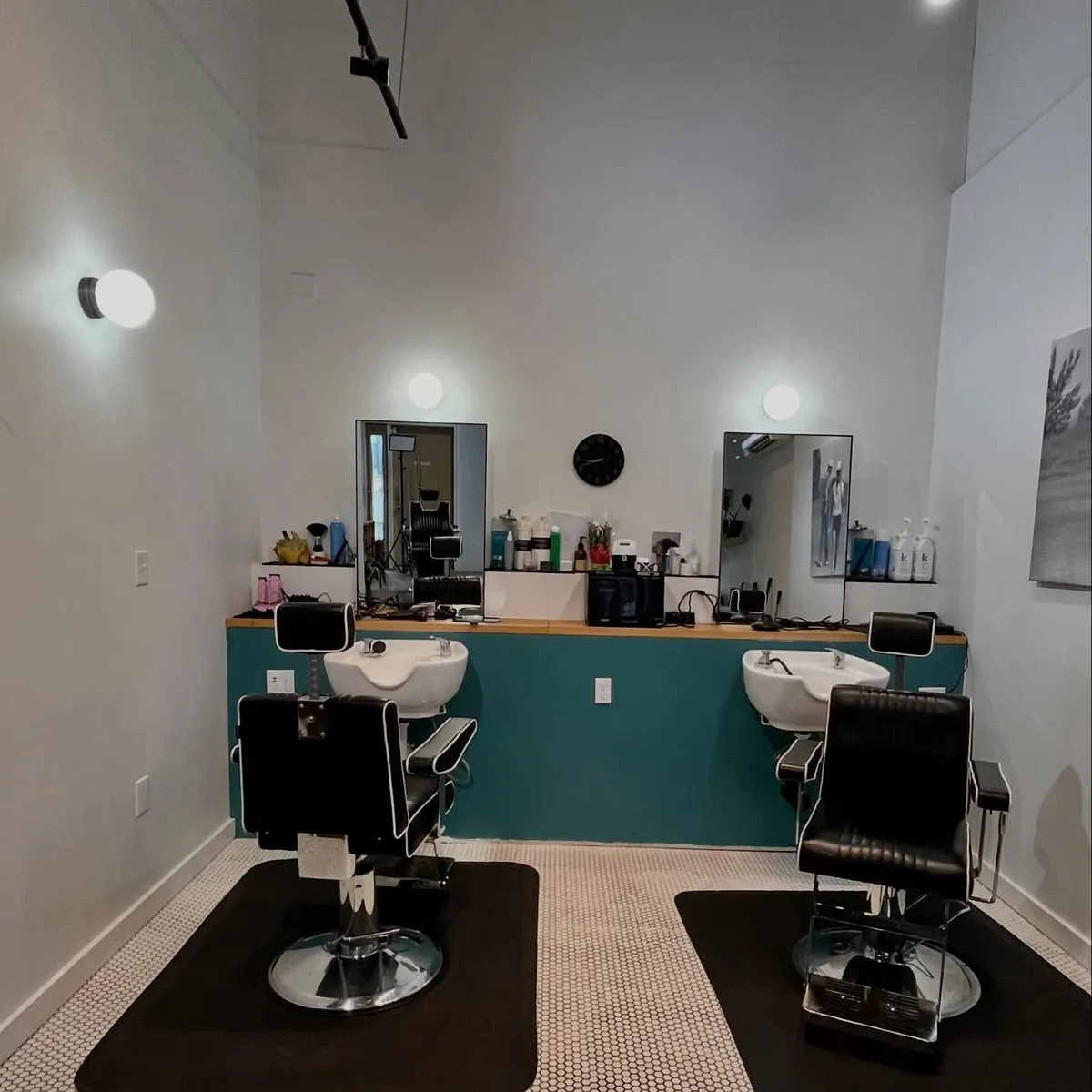 Accent wall at Holy Moses barbershop, Grandview Heights