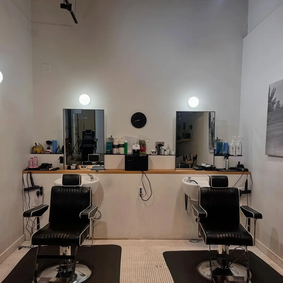 Accent wall at Holy Moses barbershop, Grandview Heights