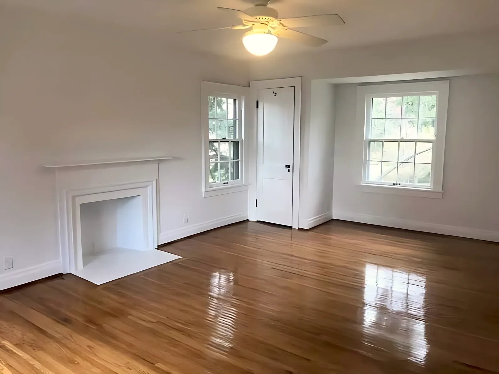After: front room with fireplace